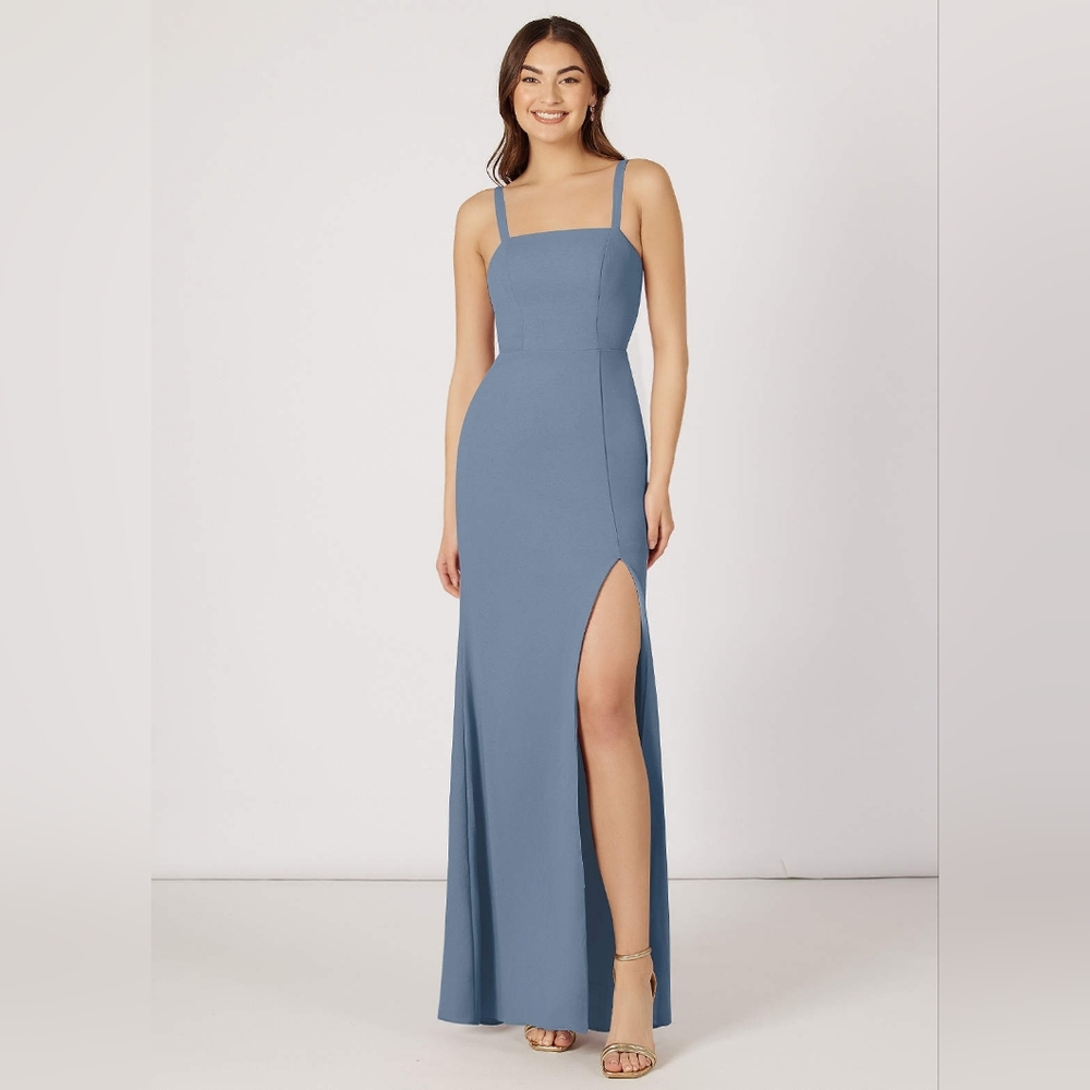 Azazie Gianetta Dusty Blue Dress